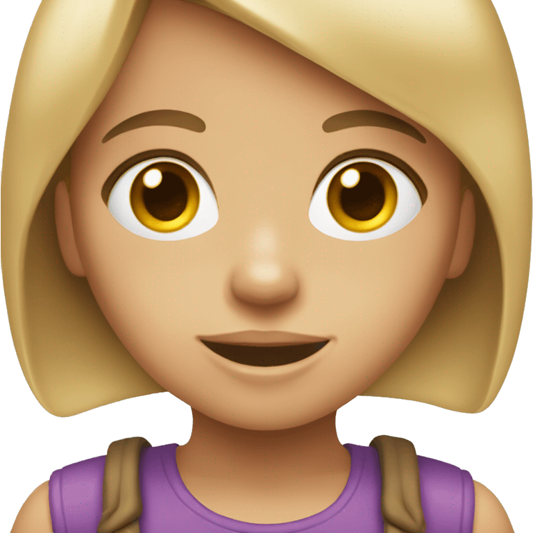 Girl with dirty blonde hair and hazel eyes holding a toy  emoji