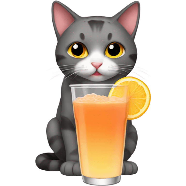 cat drinking boba emoji