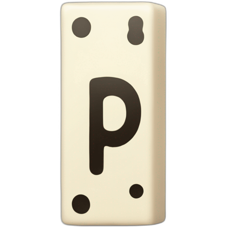 Domino piece with the letter P emoji