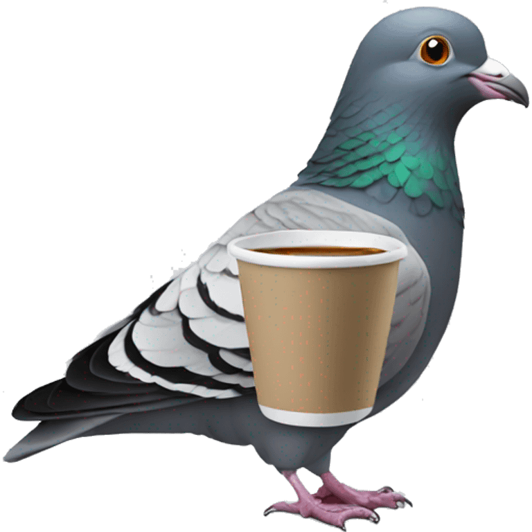 Pigeon drinking coffee  emoji