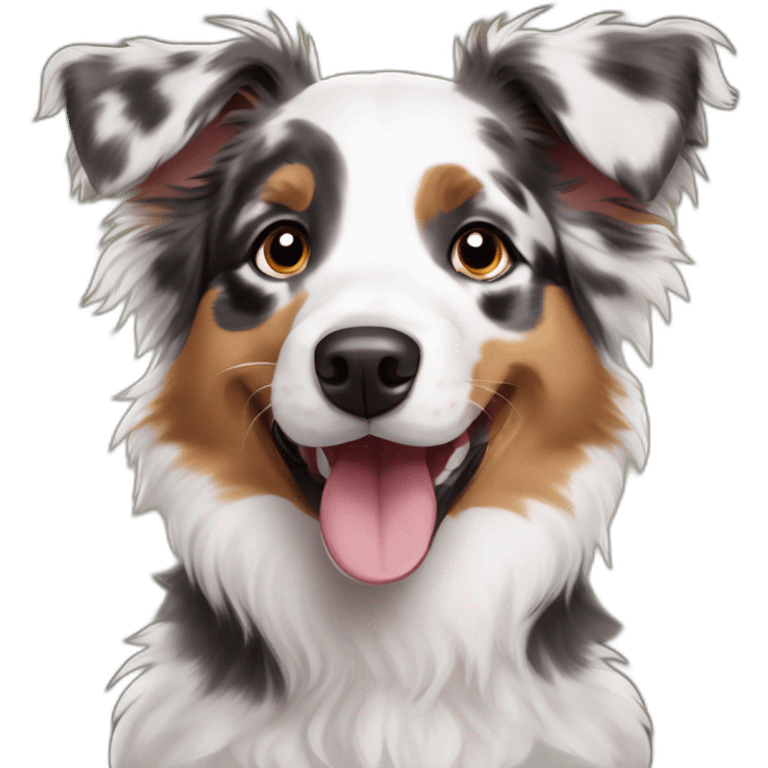 happy puppy merle mini australian shepherd emoji