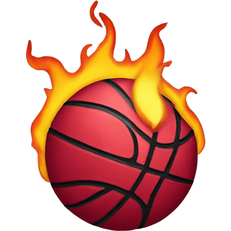 Miami heat logo with flaming ball emoji