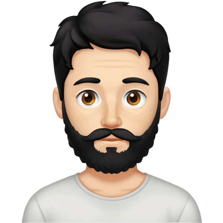 White man with freckles, black hair and wavy beard and earring on the nose emoji