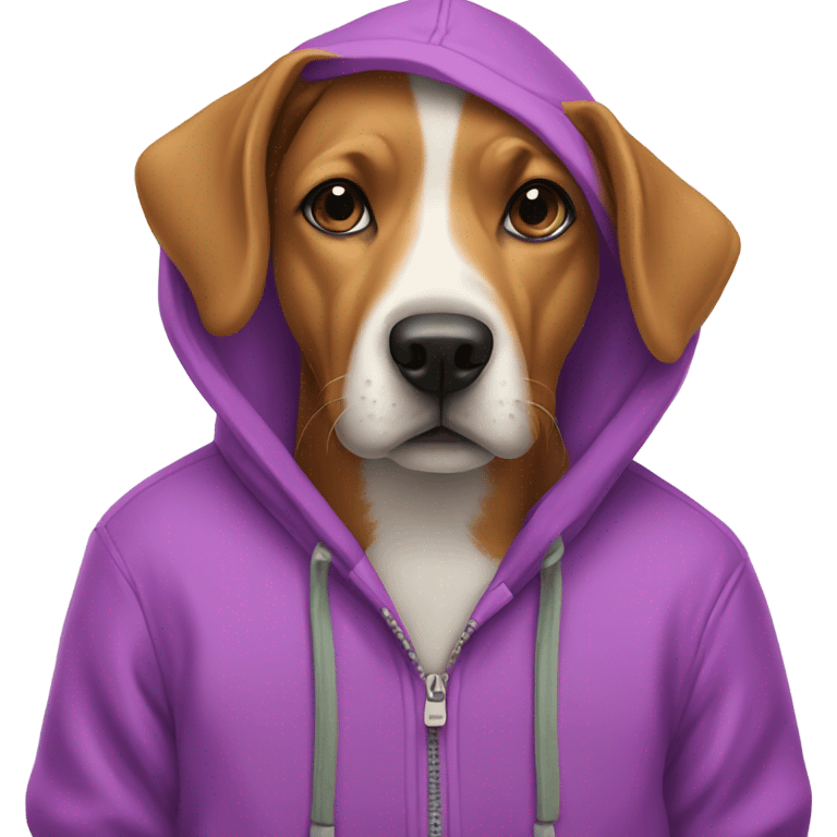 Dog wearing a hoodie  emoji