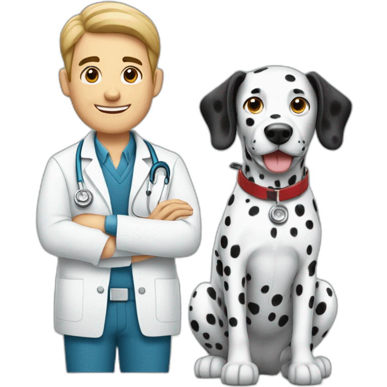 male veterinarian with dalmatian emoji