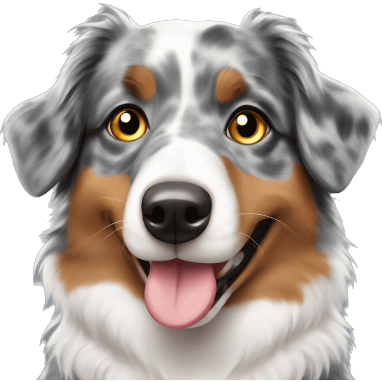 Australian Shepherd with heart eyes emoji