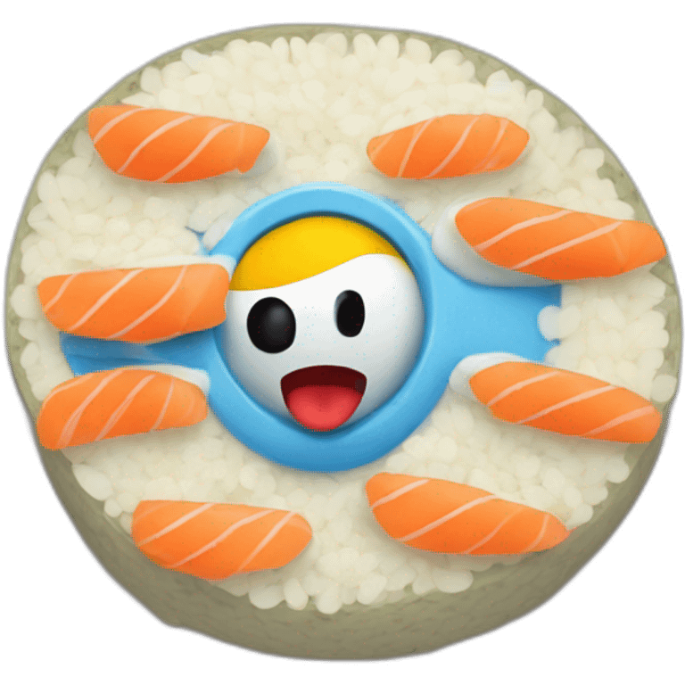 Un sushi bleu sur Mickey mouse emoji