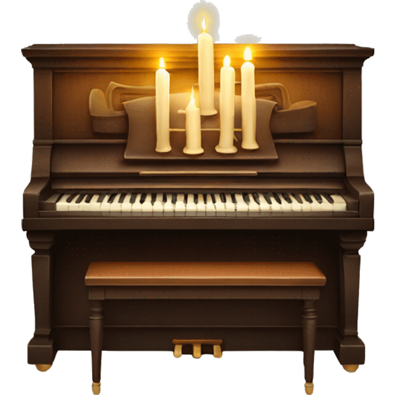 vintage piano with candles on top emoji