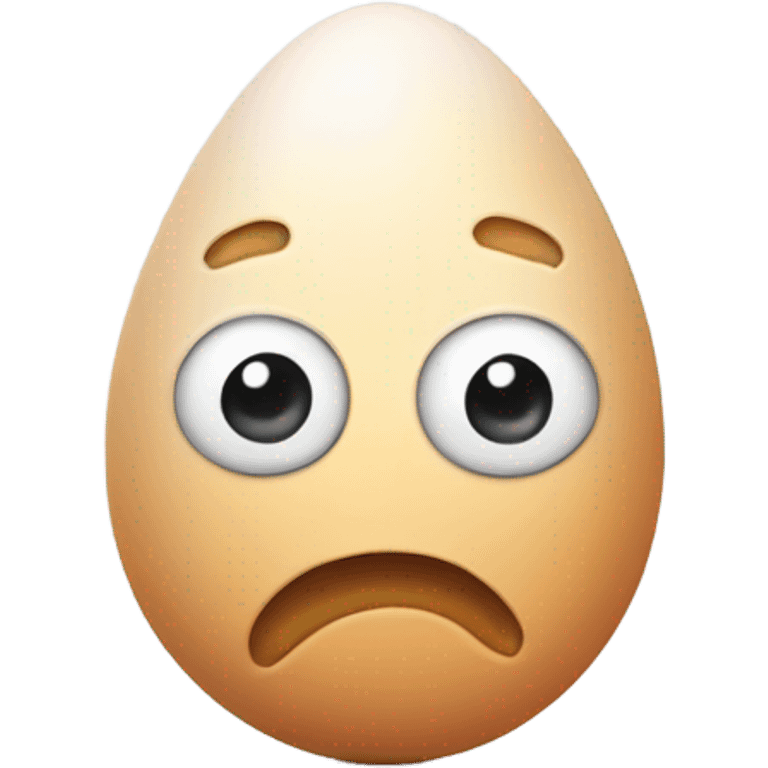 A lazy cartoon egg with squinty eyes emoji