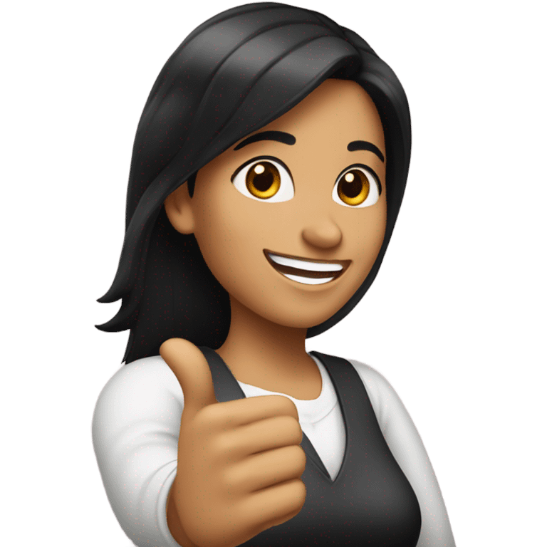 Black haired woman giving thumbs up emoji