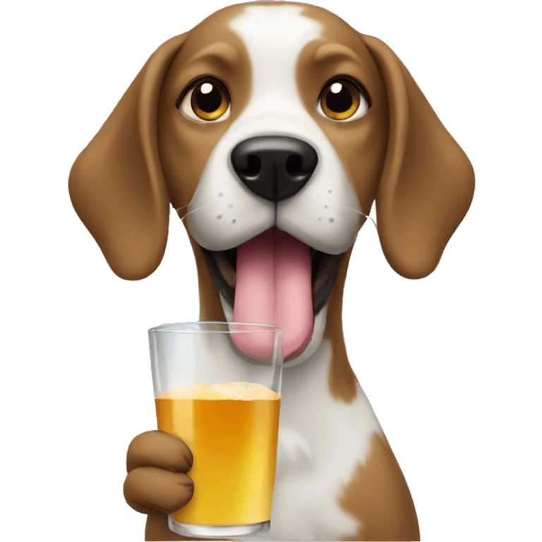 Dog drinking emoji