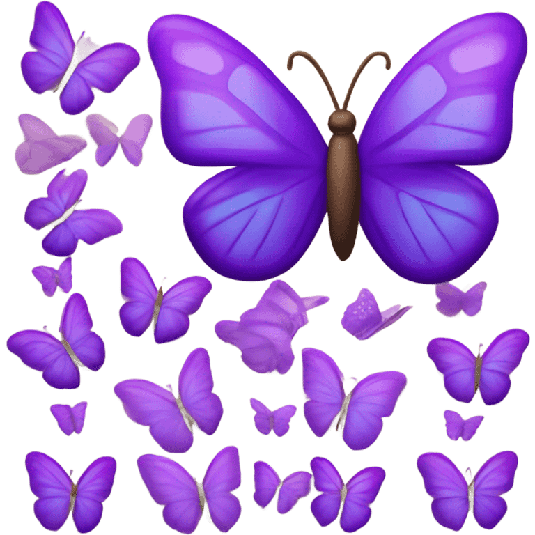 Corazón morado con mariposas emoji