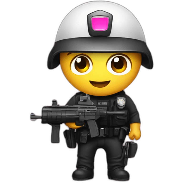 Anti-terrorism police with a pink camera emoji