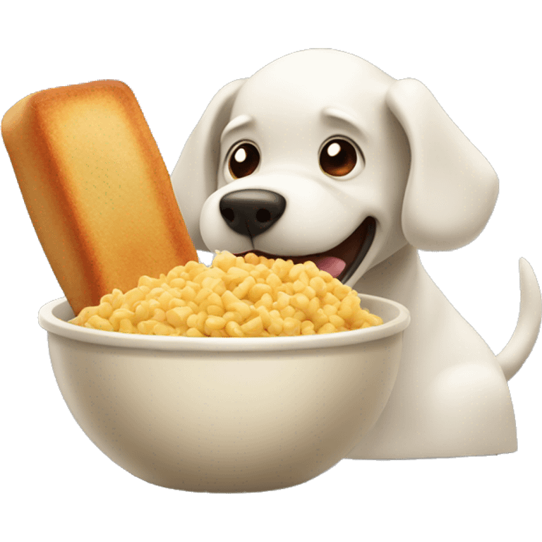 dog that eat a food in the bowl recipe of food like chicken recipe  emoji