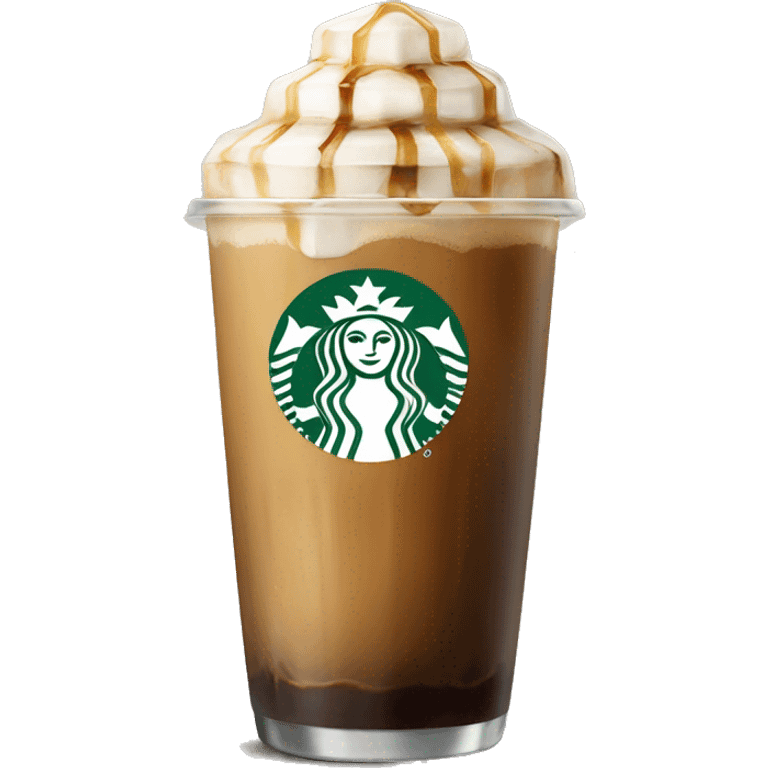 Starbuck ice coffee with ice cubes emoji