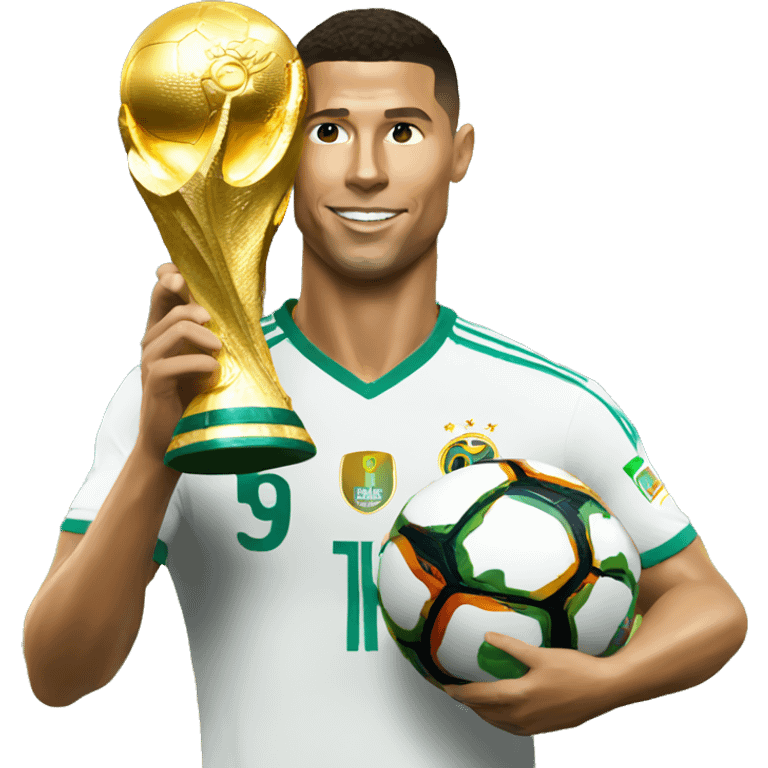 Ronaldo holding world cup emoji