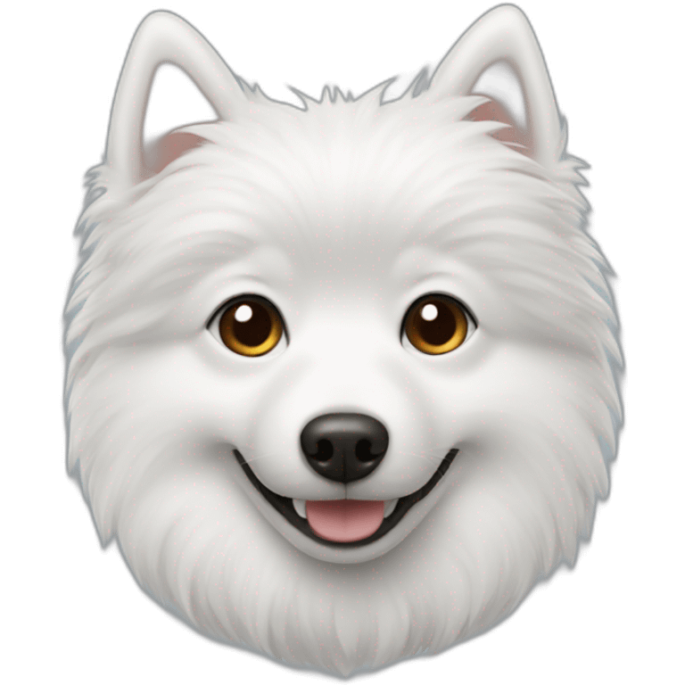 Black Little White spitz head emoji