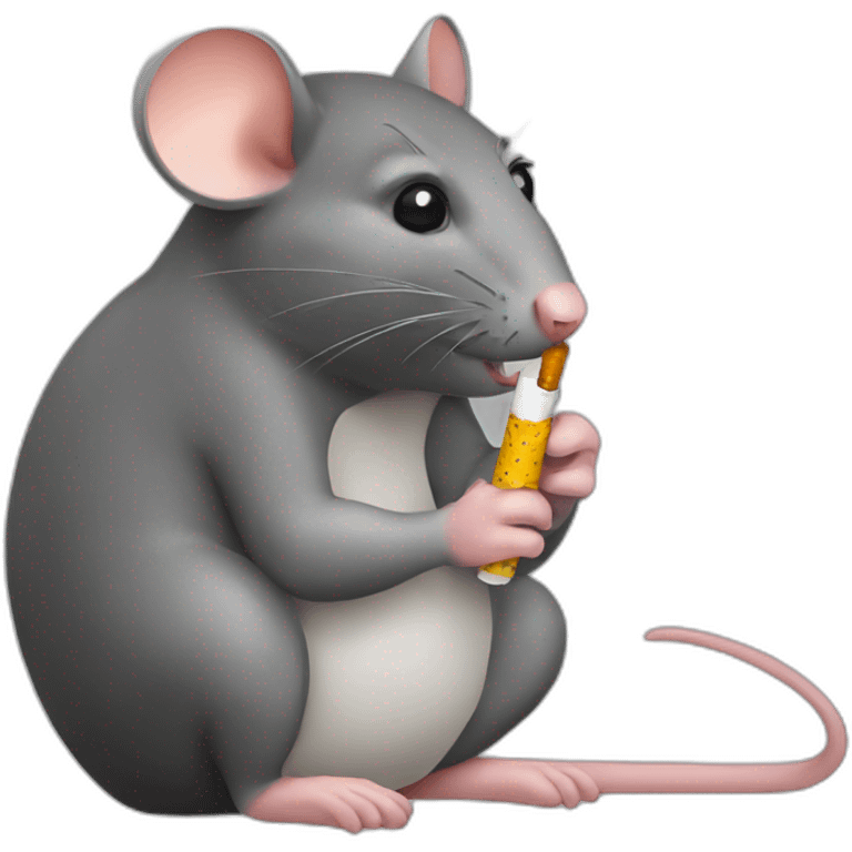 a rat smoking a cigarette emoji