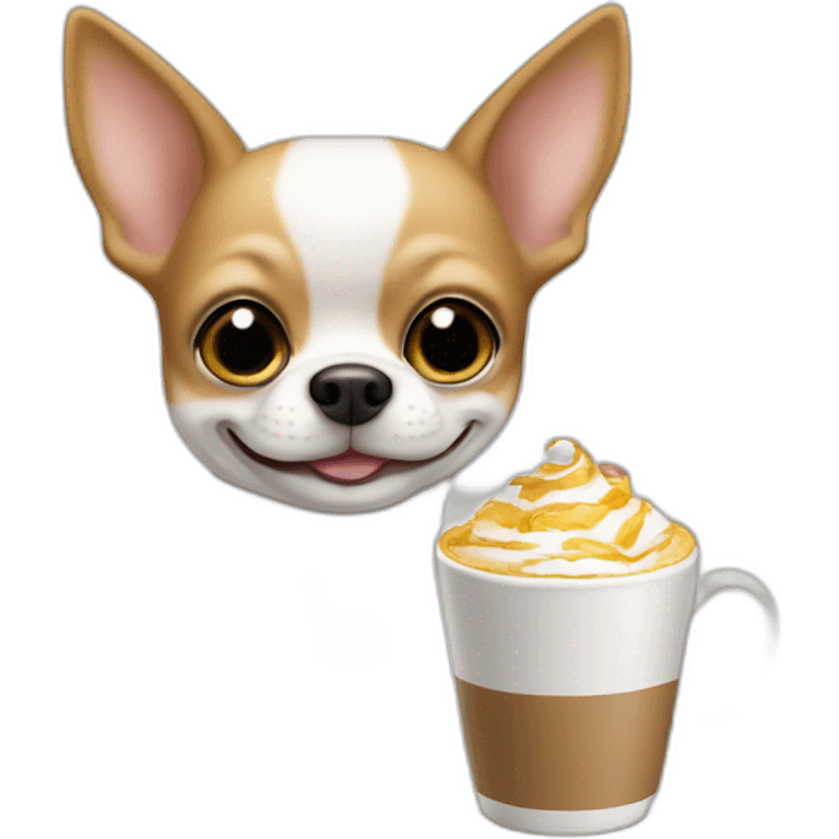 Sherk con un Chihuahua café y blanco  emoji