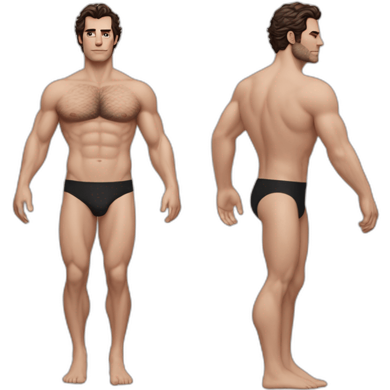 Henry Cavil hairy whole body Calvin Klein cover emoji