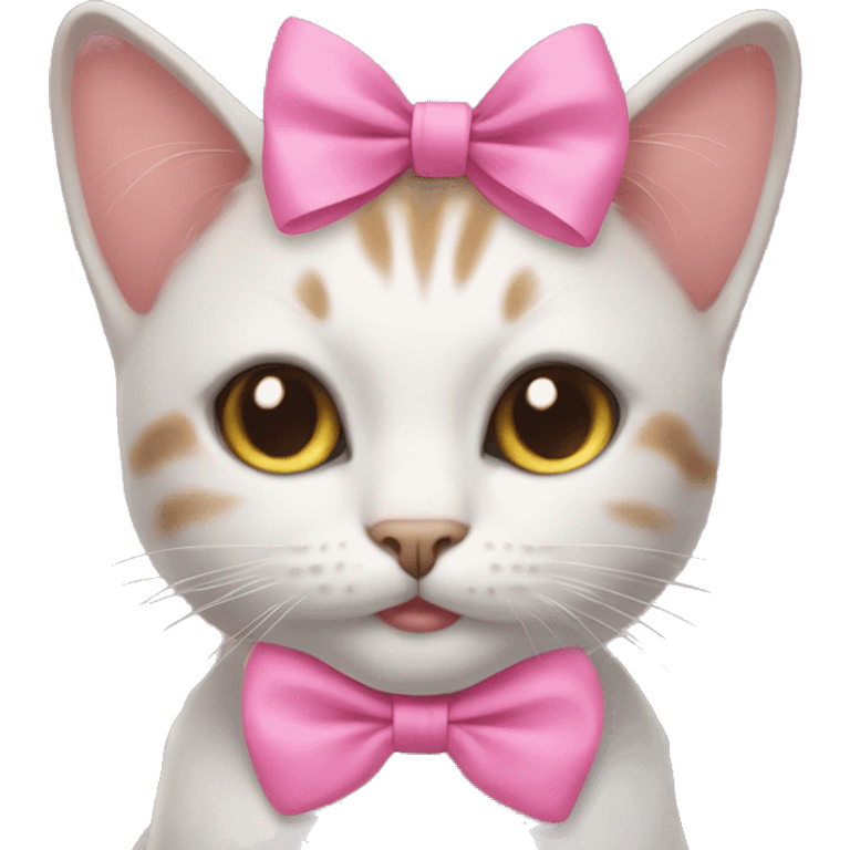 cat with a pink bow on the head emoji