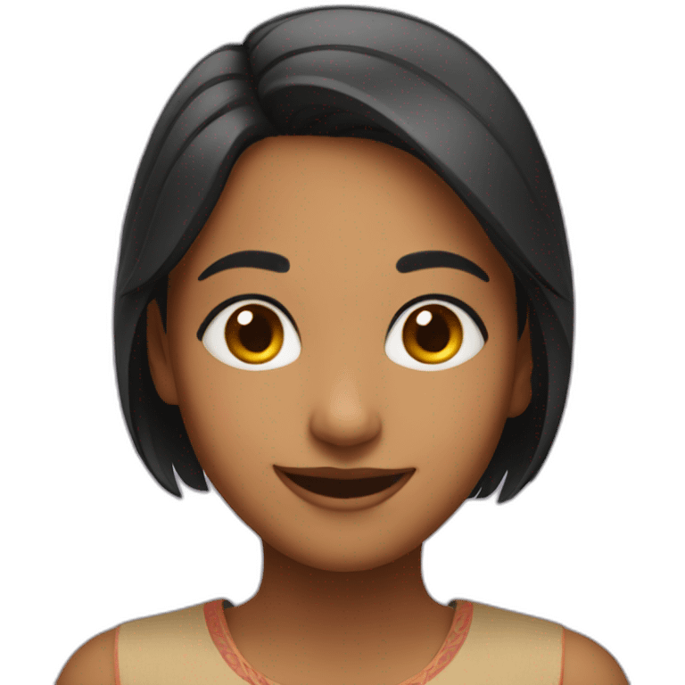 Indian girl with short hair smiling emoji