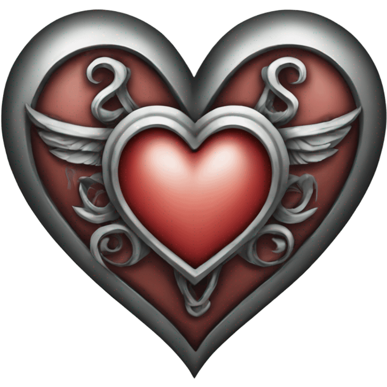 heart in tattoo style graphics emoji