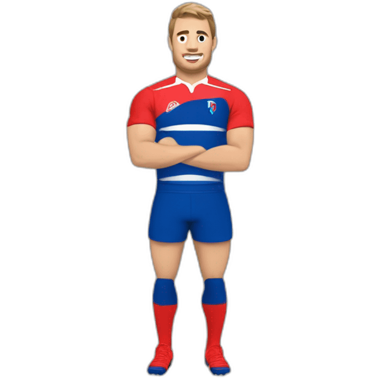 joueur de rugby équipe de France marquant unessai emoji