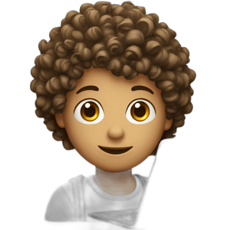 curly boy with a laptop emoji