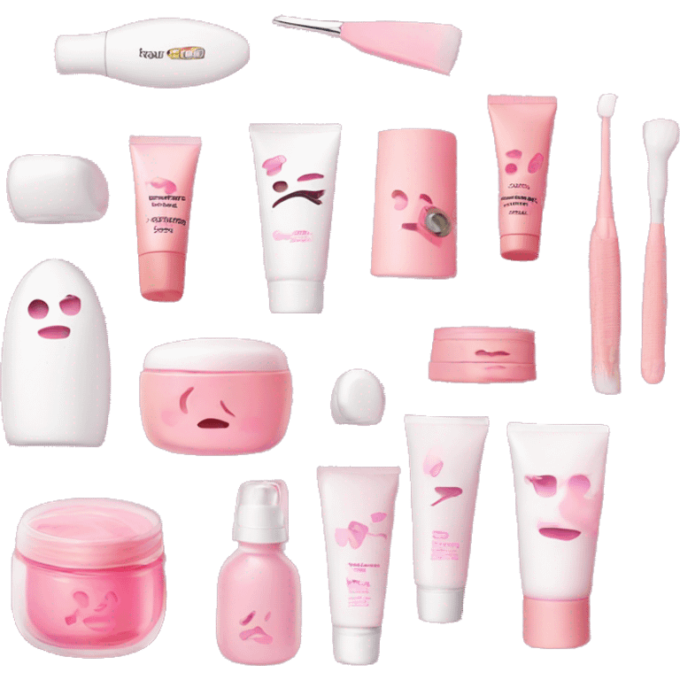 Pink skin care kit emoji