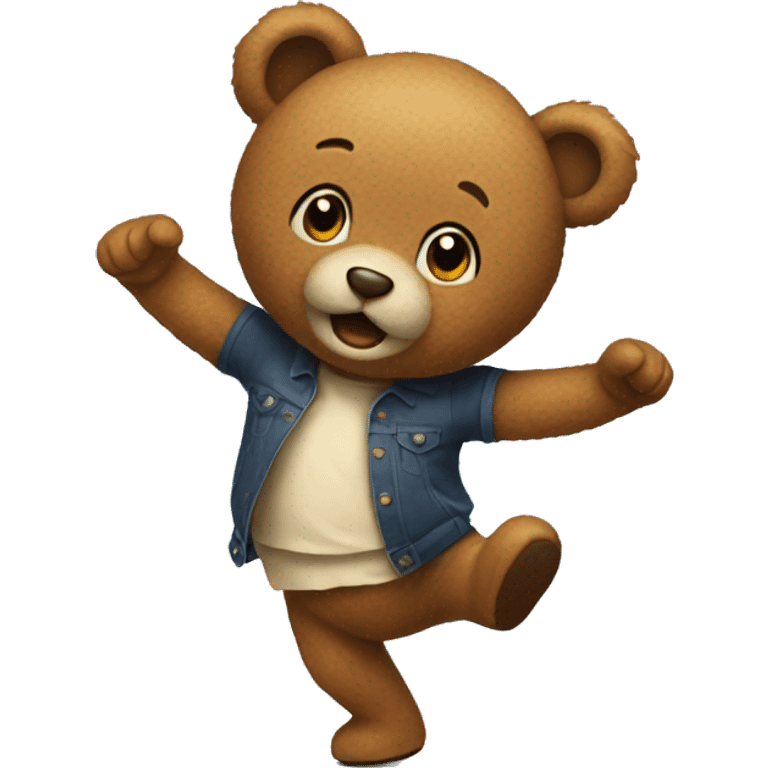 Dancing teddy bear emoji