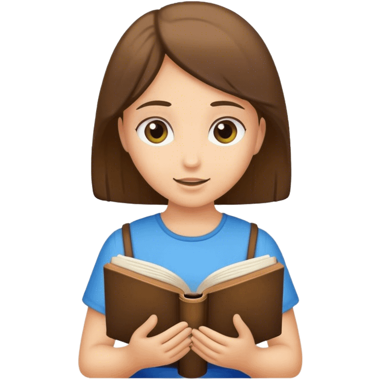 Girl with reading Bible  emoji