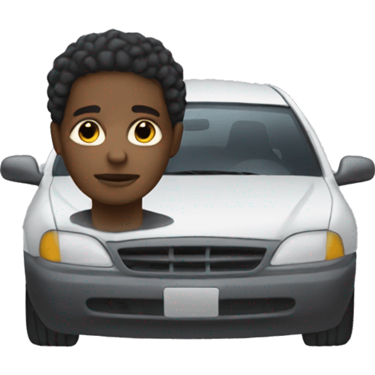 Black person with head on car emoji