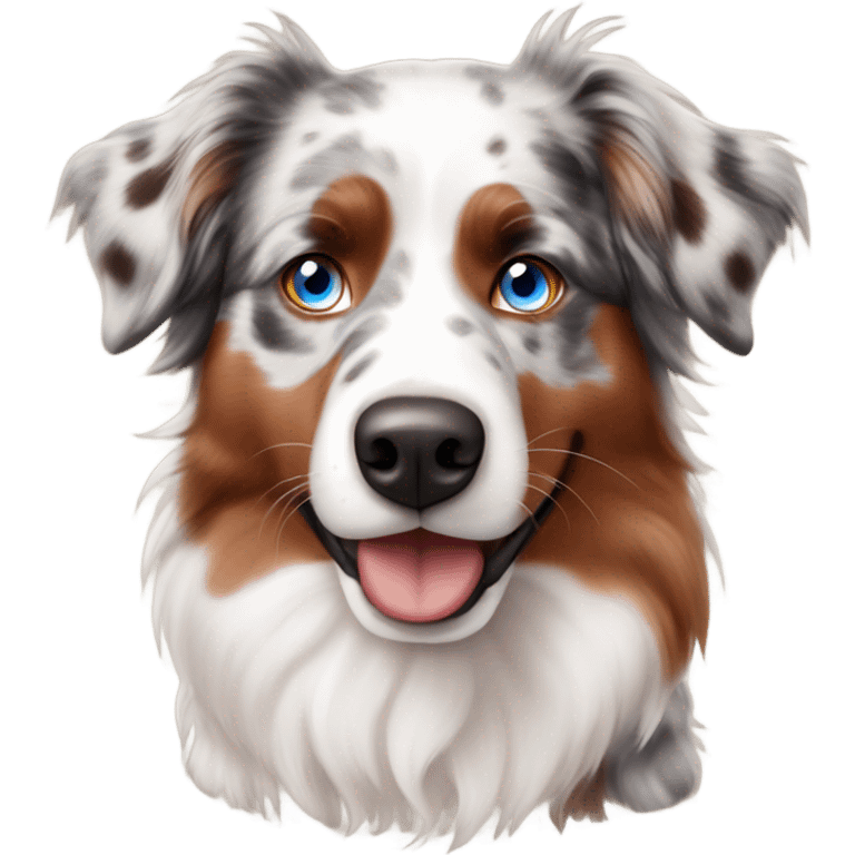 Red Merle Australian shepherd with blue eyes emoji