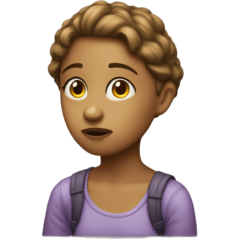 a girl who is pondering hard emoji