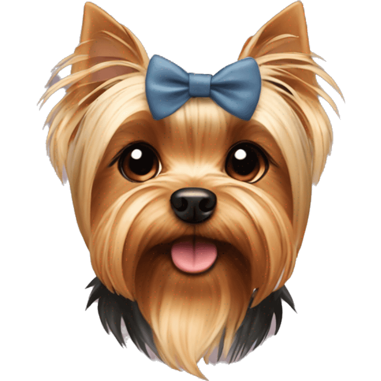 yorkshire terrier with a bow emoji