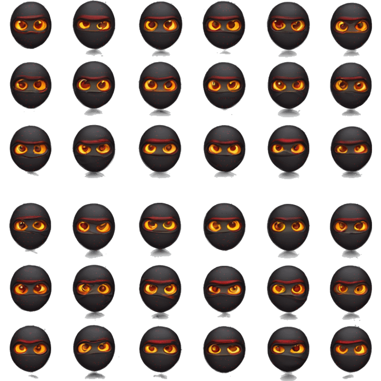 Ninja emoji wit red eyes and r 15 emoji