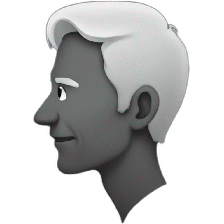 Silhouette of a man with a very long nose and grey hair emoji