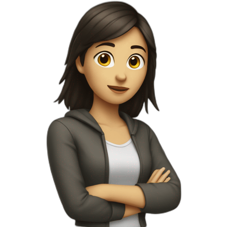 brunetter girl coding emoji