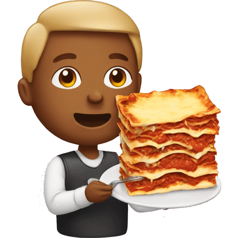 Person eating lasagna  emoji