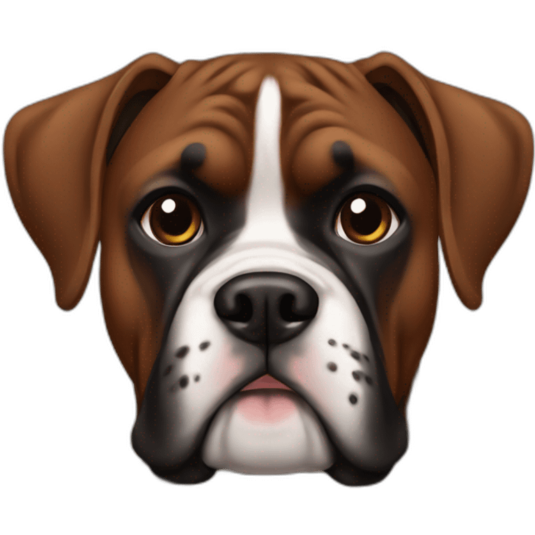 Boxer dog black brown emoji