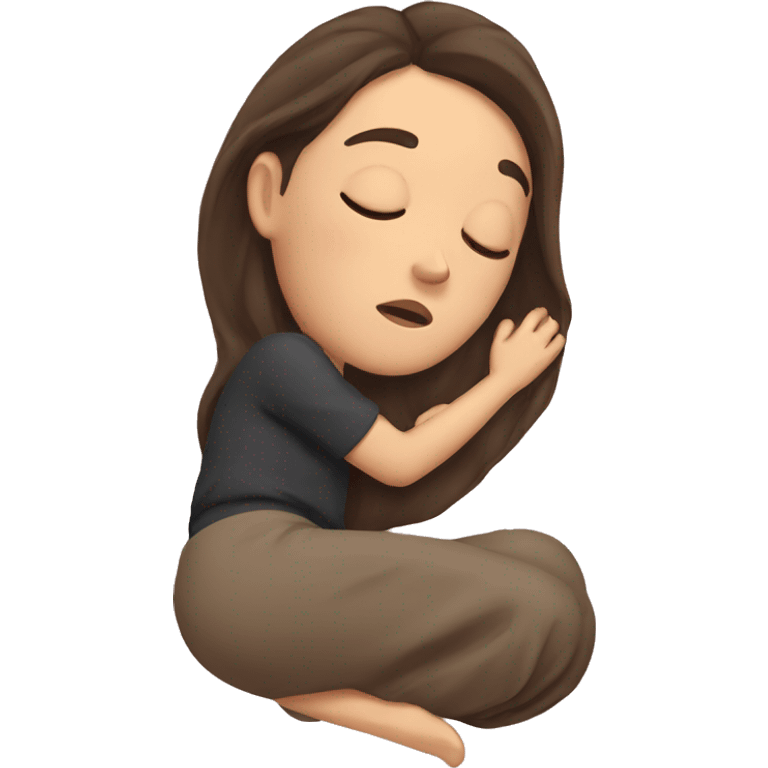 Brunette girl sleeping emoji