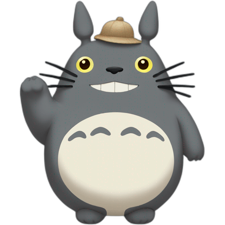 totoro waving emoji