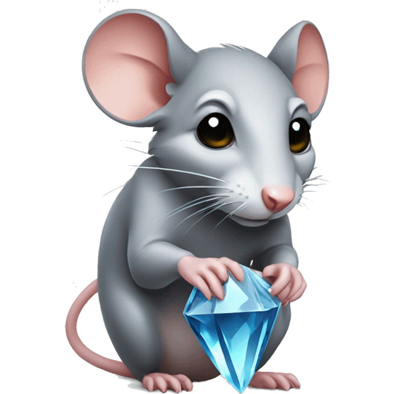 Rat with a crystal emoji