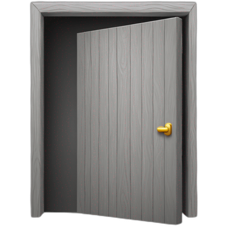 One gray wood open door perspective emoji