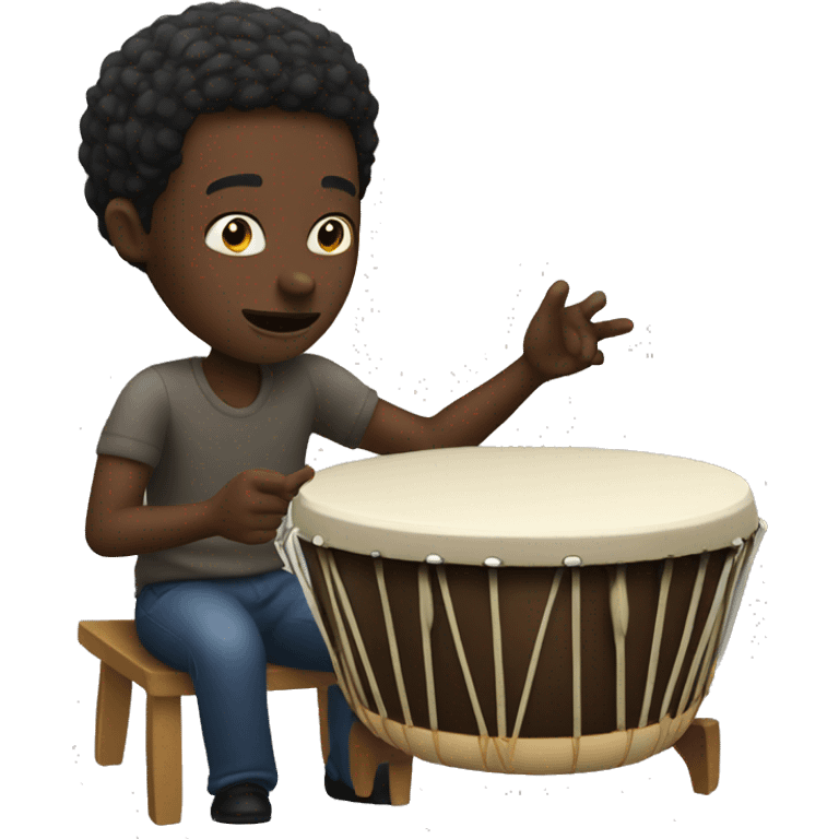 a black man playing the bongo emoji