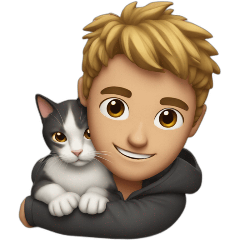 a guy with a cat on top emoji