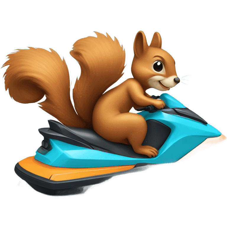 Squirrel riding a jet ski emoji