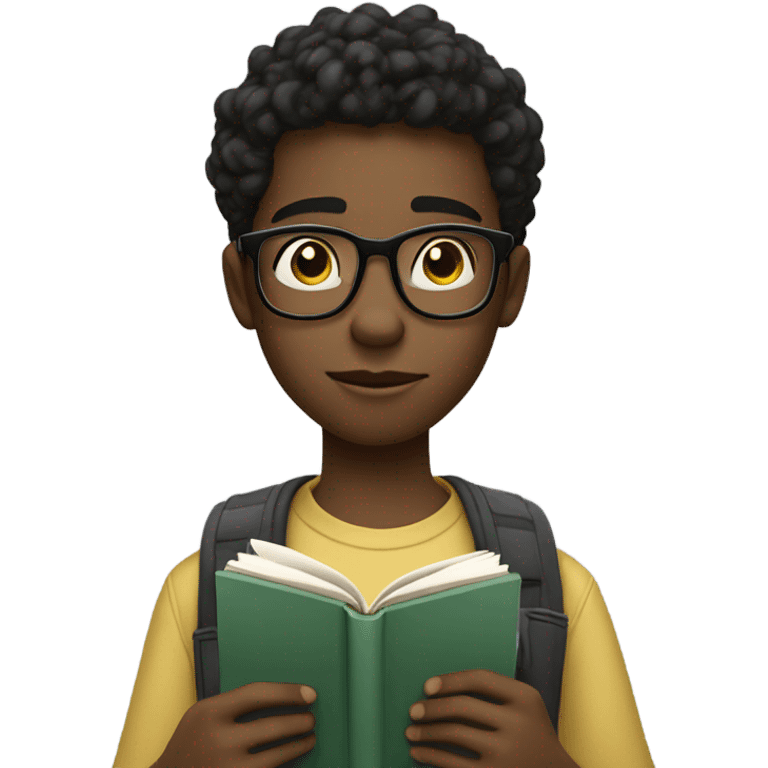 smart black teenage boy emoji