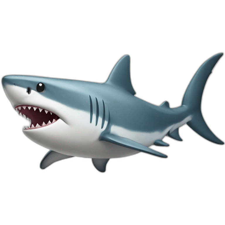 Shark with a top hâte emoji